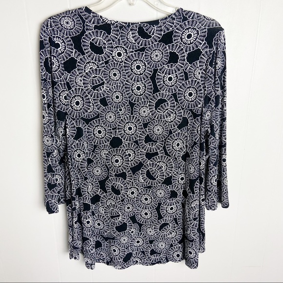 JM Collection Black & White Plus Size 1X Blouse Top - Picture 4 of 4